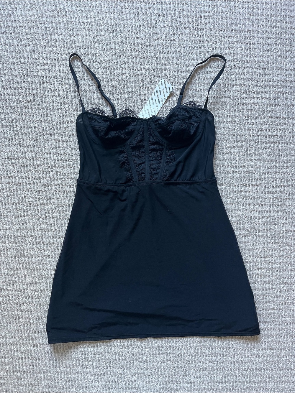 Urban Outfitters black lace mesh mini dress
